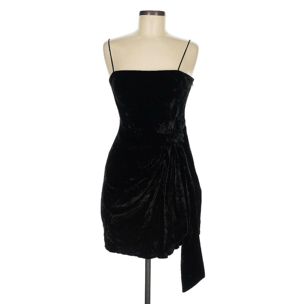 Cinq à Sept black velvet mini dress